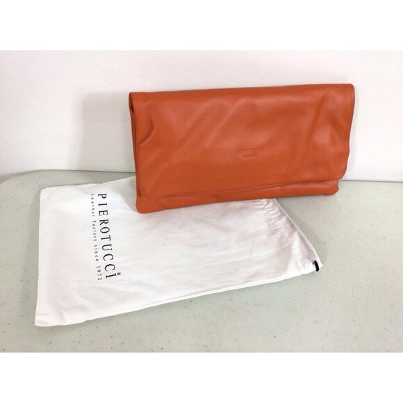 Pierotucci Leather Clutch Crossbody Strap Purse New - Picture 3 of 8